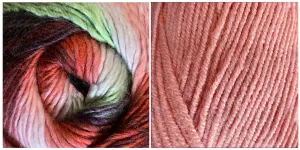 SALMON   CROSSROADS - Falling Leaves Scarf YARN KIT