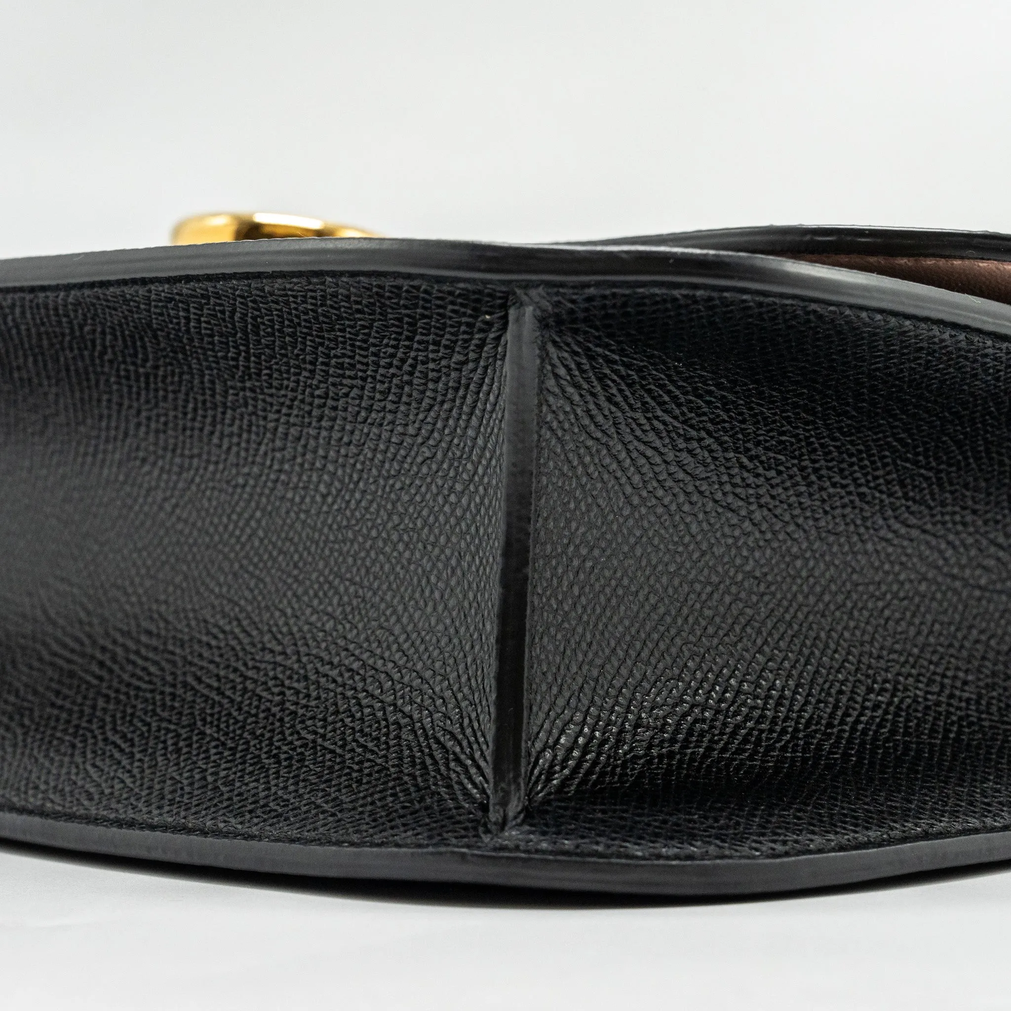 Salvatore Ferragamo Gancini Rounded Flap Bag Calfskin Black GHW