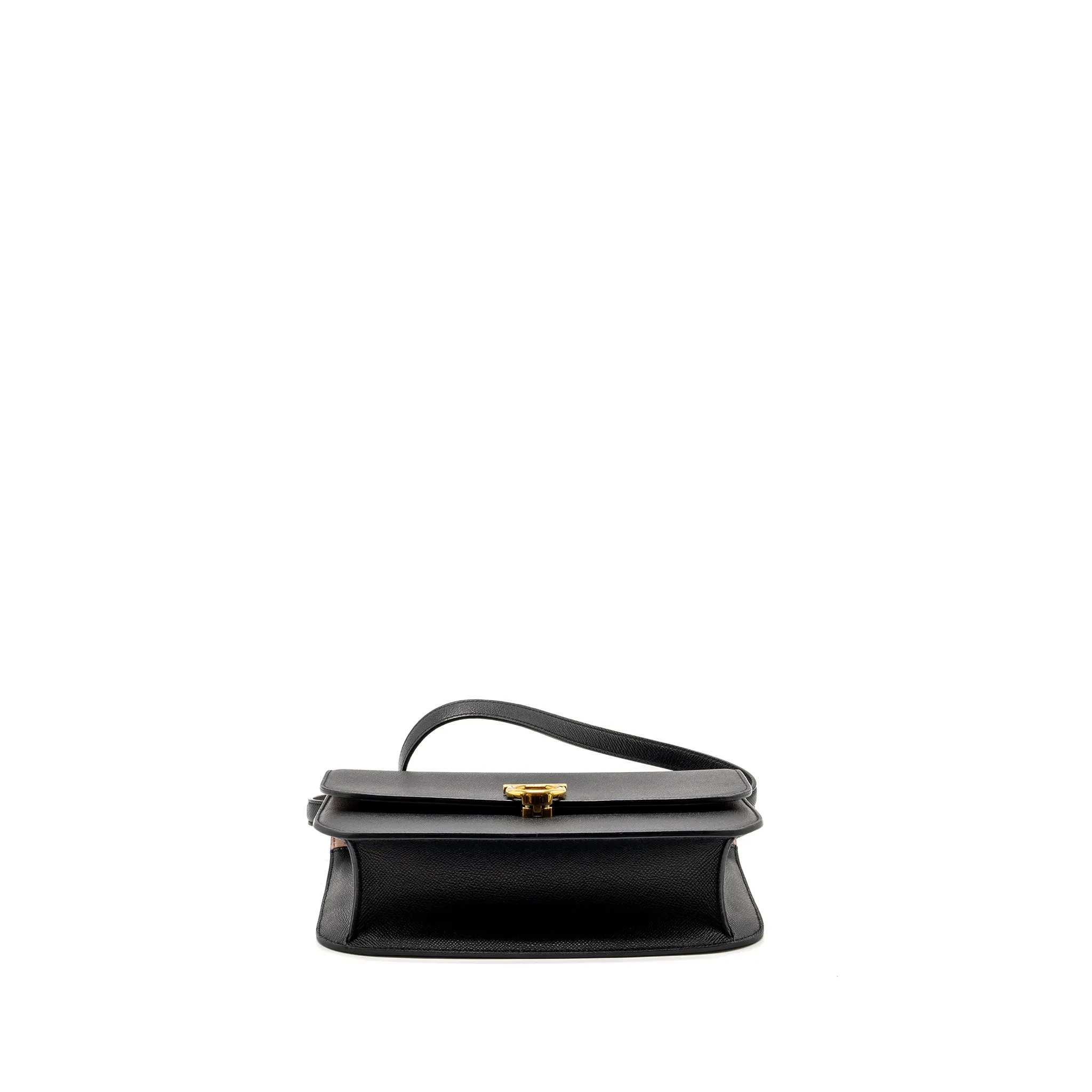 Salvatore Ferragamo Gancini Rounded Flap Bag Calfskin Black GHW