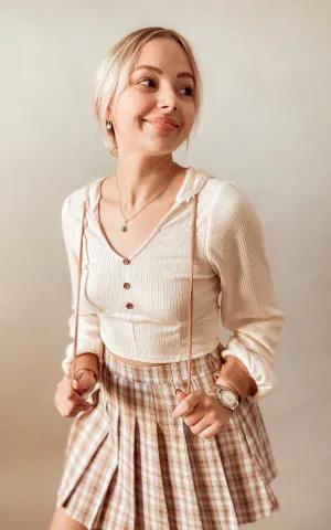 Sandra Crop Hoodie (Cream)
