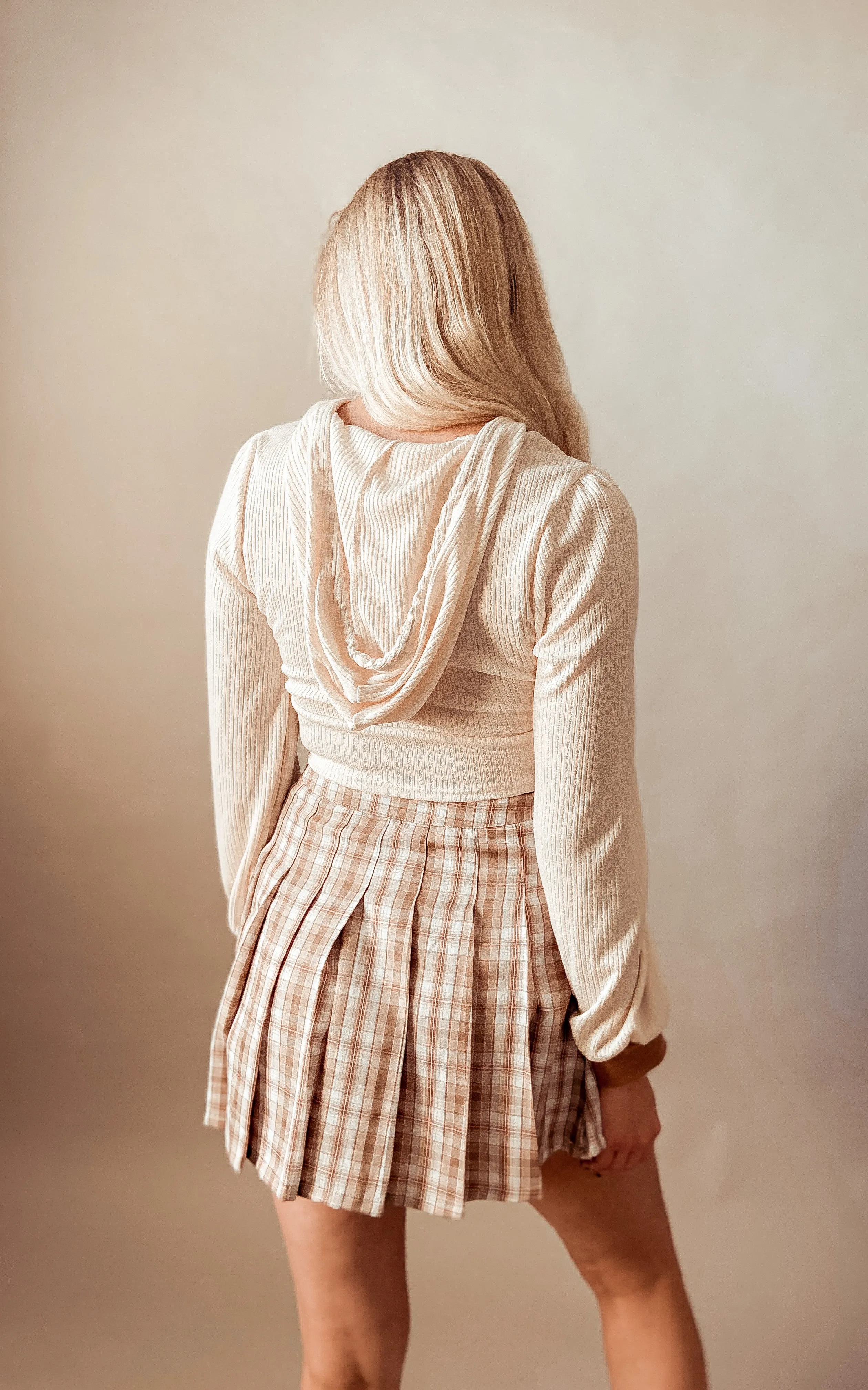 Sandra Crop Hoodie (Cream)