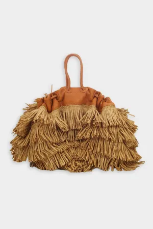 Scrunch Bag in Natural Fringe