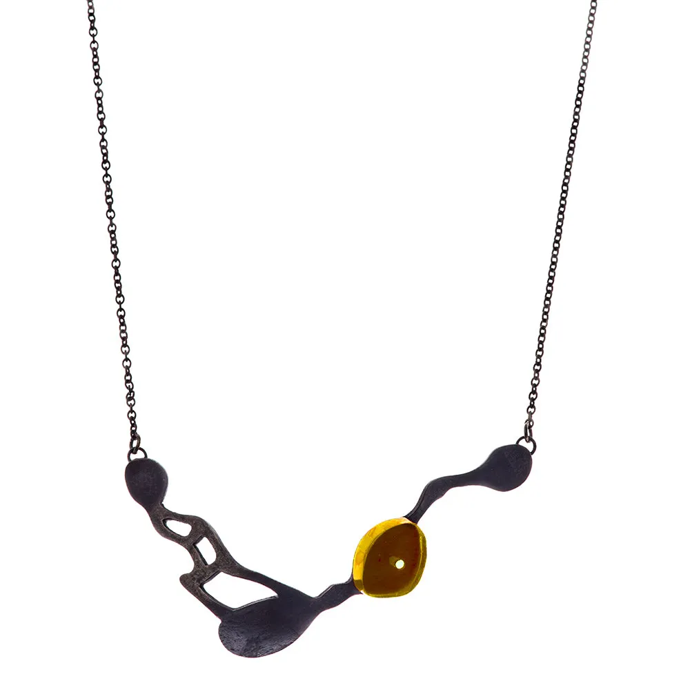 Seaweed Collar Necklace in Oxidized Silver