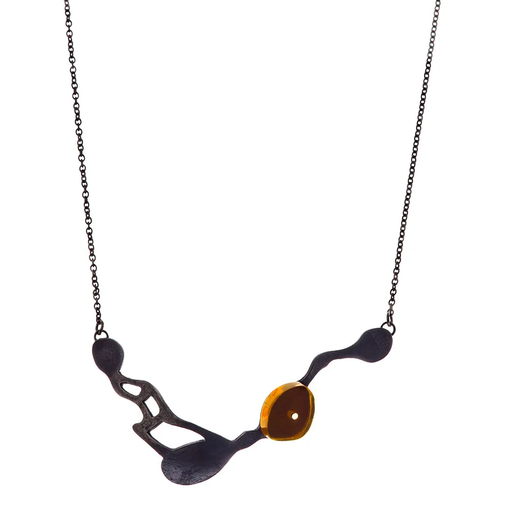 Seaweed Collar Necklace in Oxidized Silver