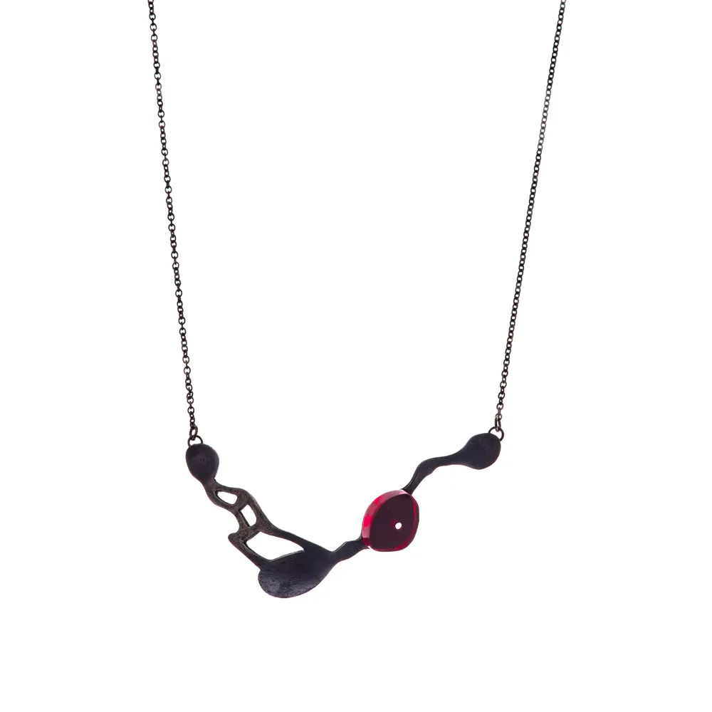 Seaweed Collar Necklace in Oxidized Silver