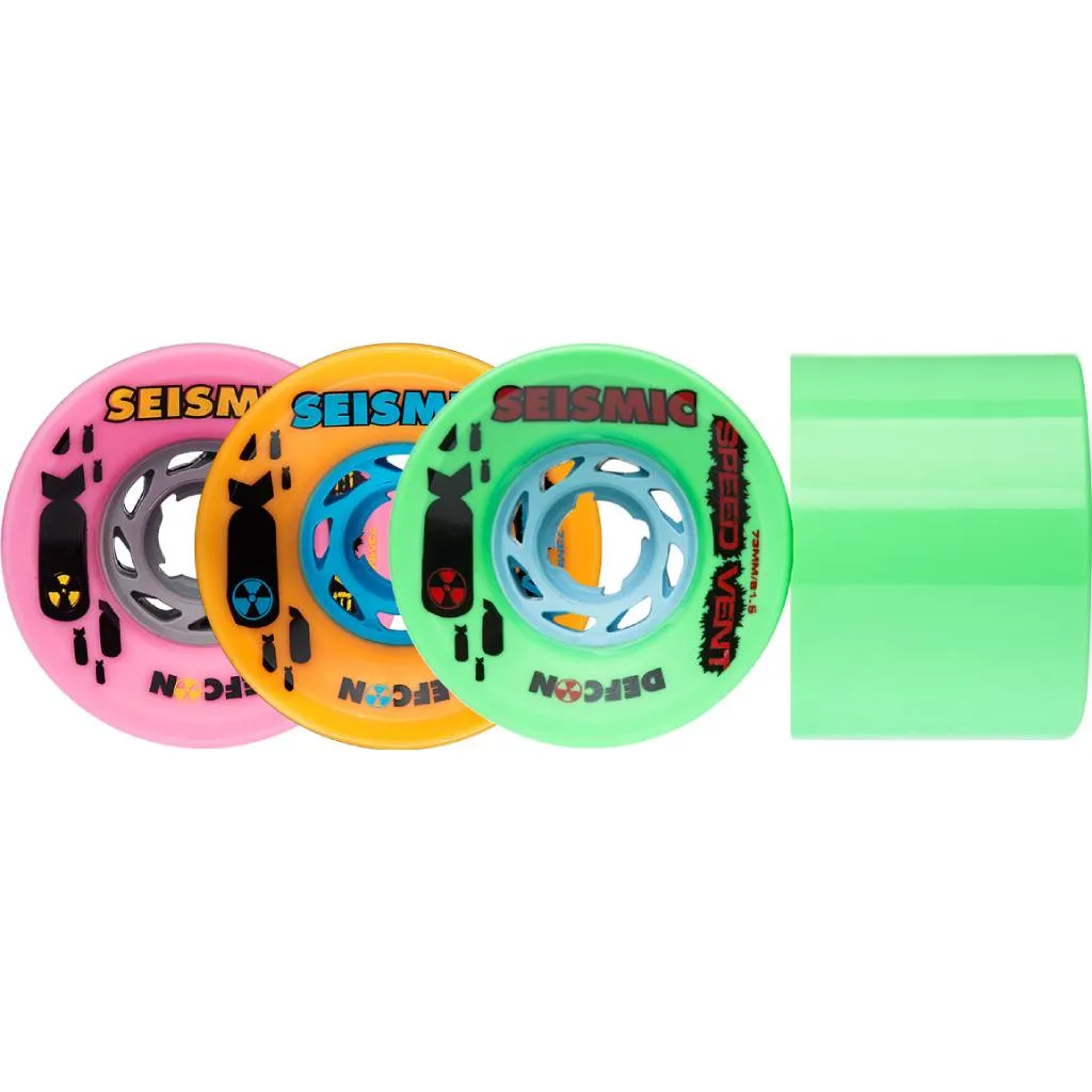 Seismic Speed Vent 73mm 77a Bubblegum Defcon longboard wheels