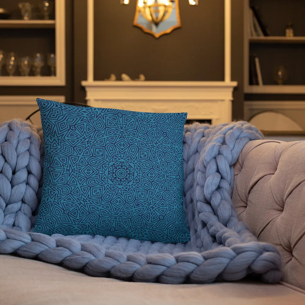 Sharp Blue Throw Pillow