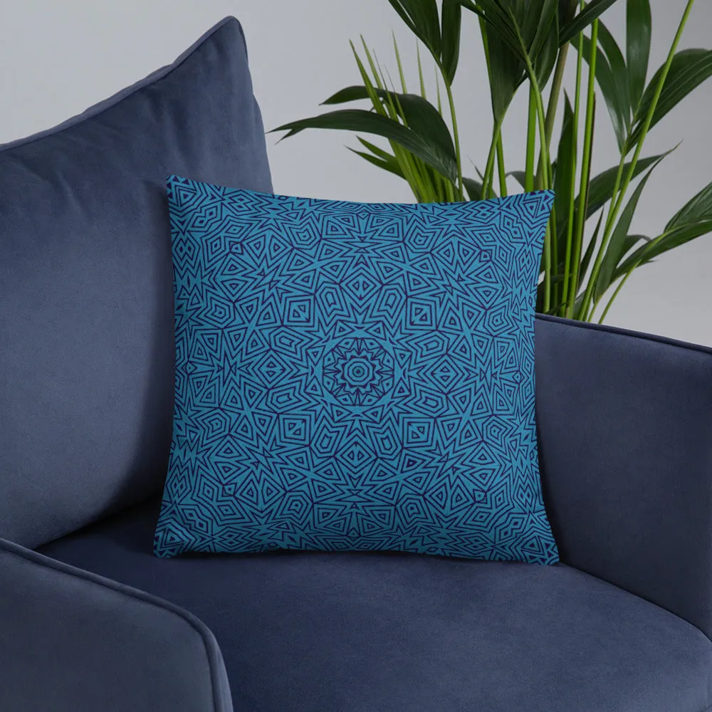 Sharp Blue Throw Pillow