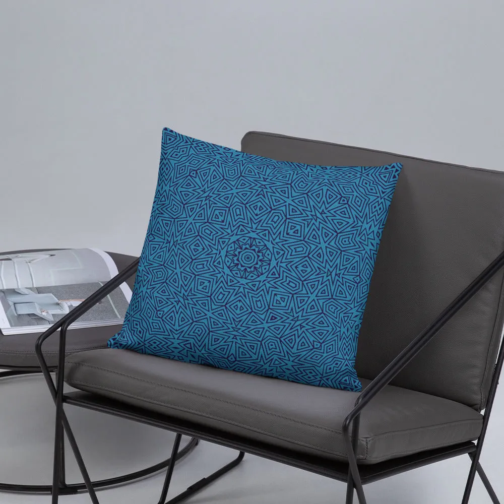 Sharp Blue Throw Pillow