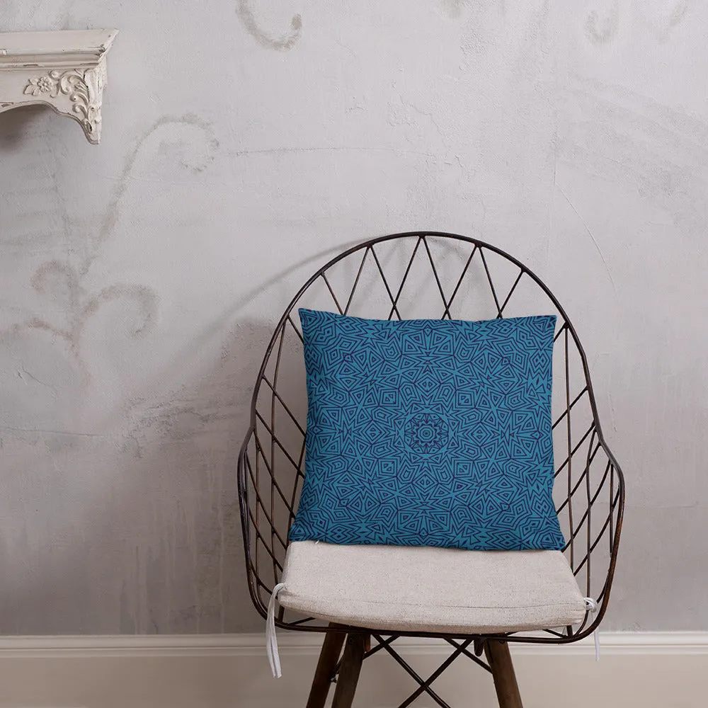 Sharp Blue Throw Pillow