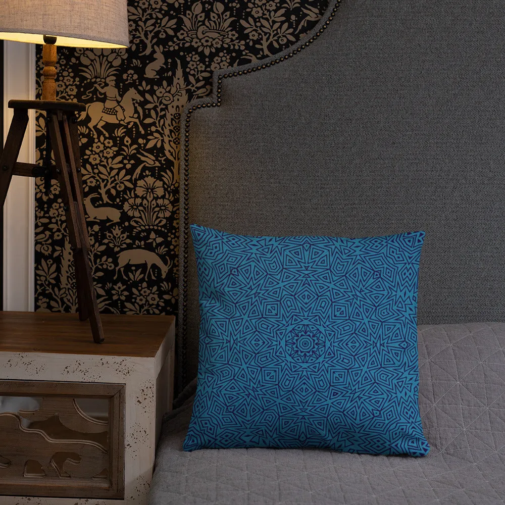 Sharp Blue Throw Pillow