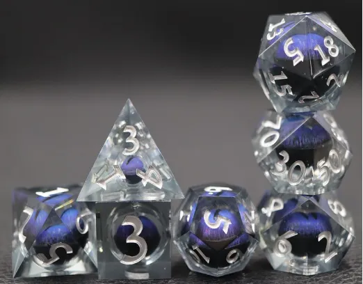 Sharp Edge Moving Eye RPG Dice Set - Purple Cyclops