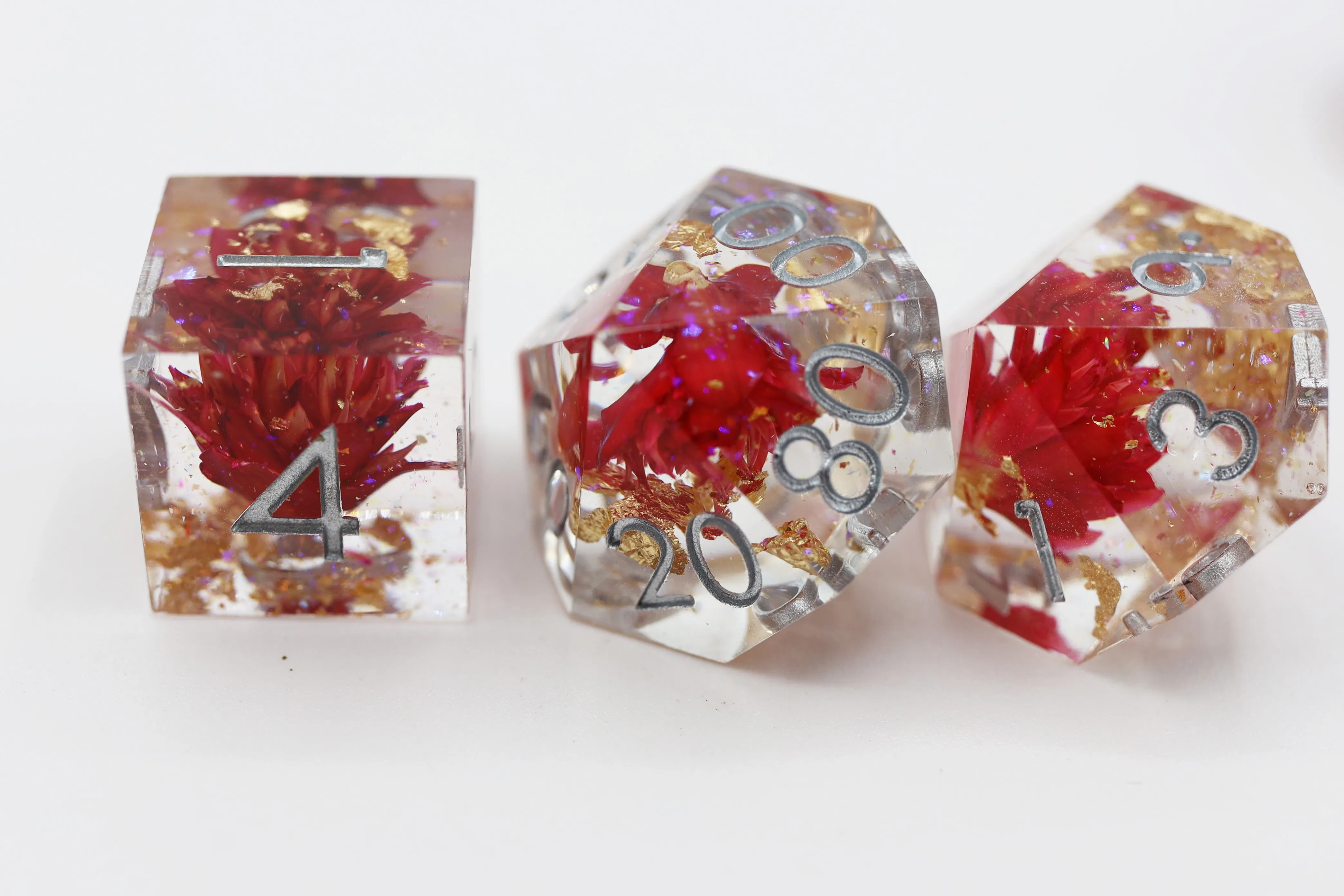 Sharp Edge Resin RPG Dice Set - Red Lotus