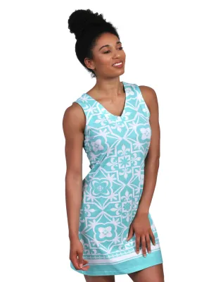 Sheila Shift Dress Aqua Fleur