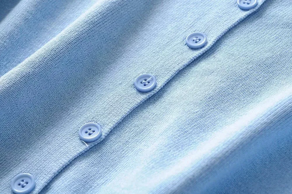Short-breasted single-breasted knitted button cardigan sweater