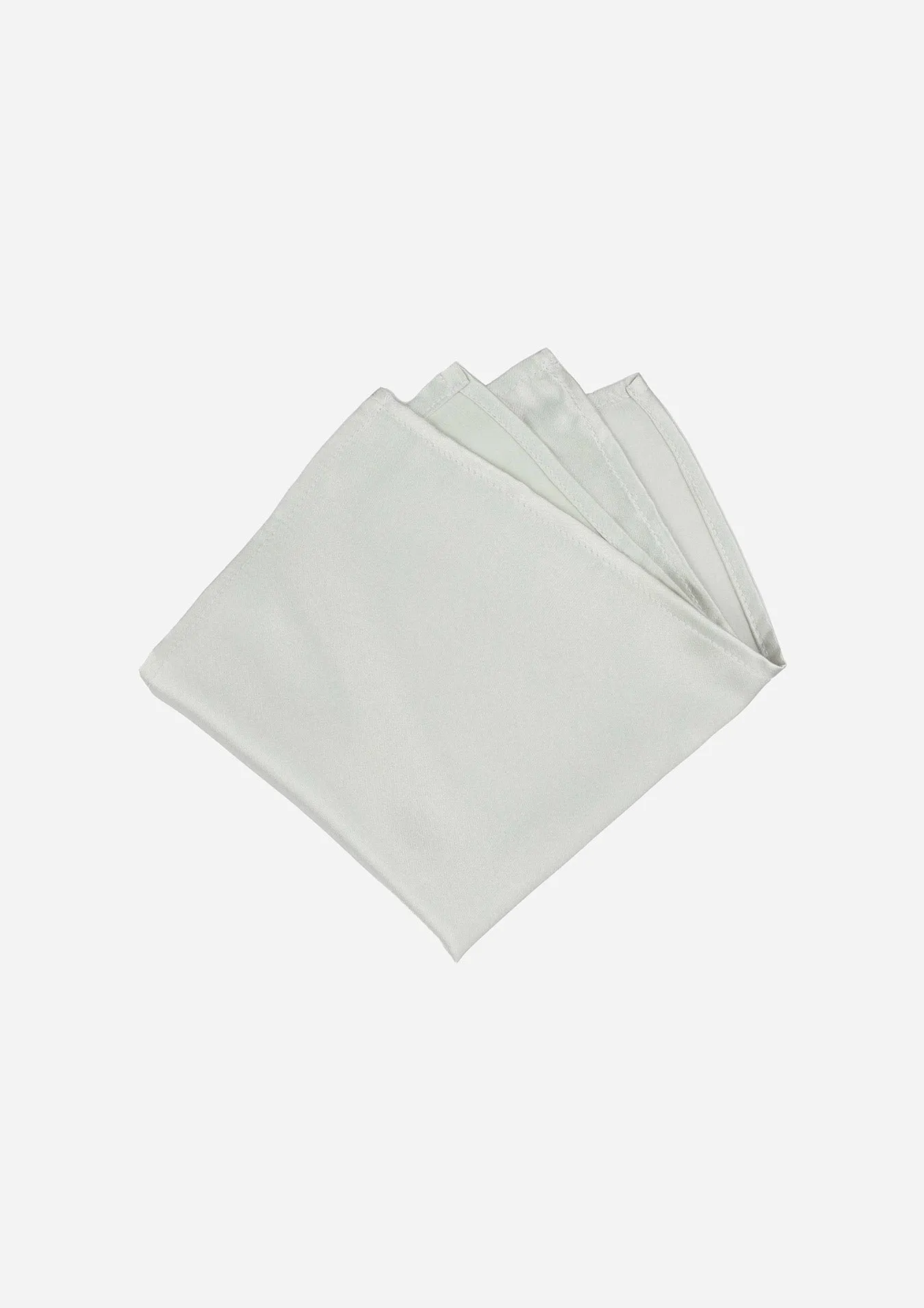 Silk Satin Silver Pearl Pocket Square