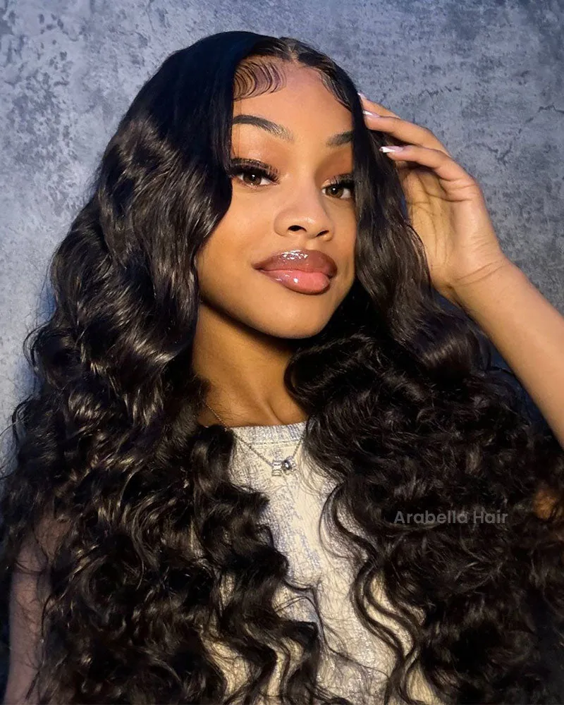 Silky Straight Natural Black 13x4/6x5 Pre-Cut Lace Front Human Hair Wig