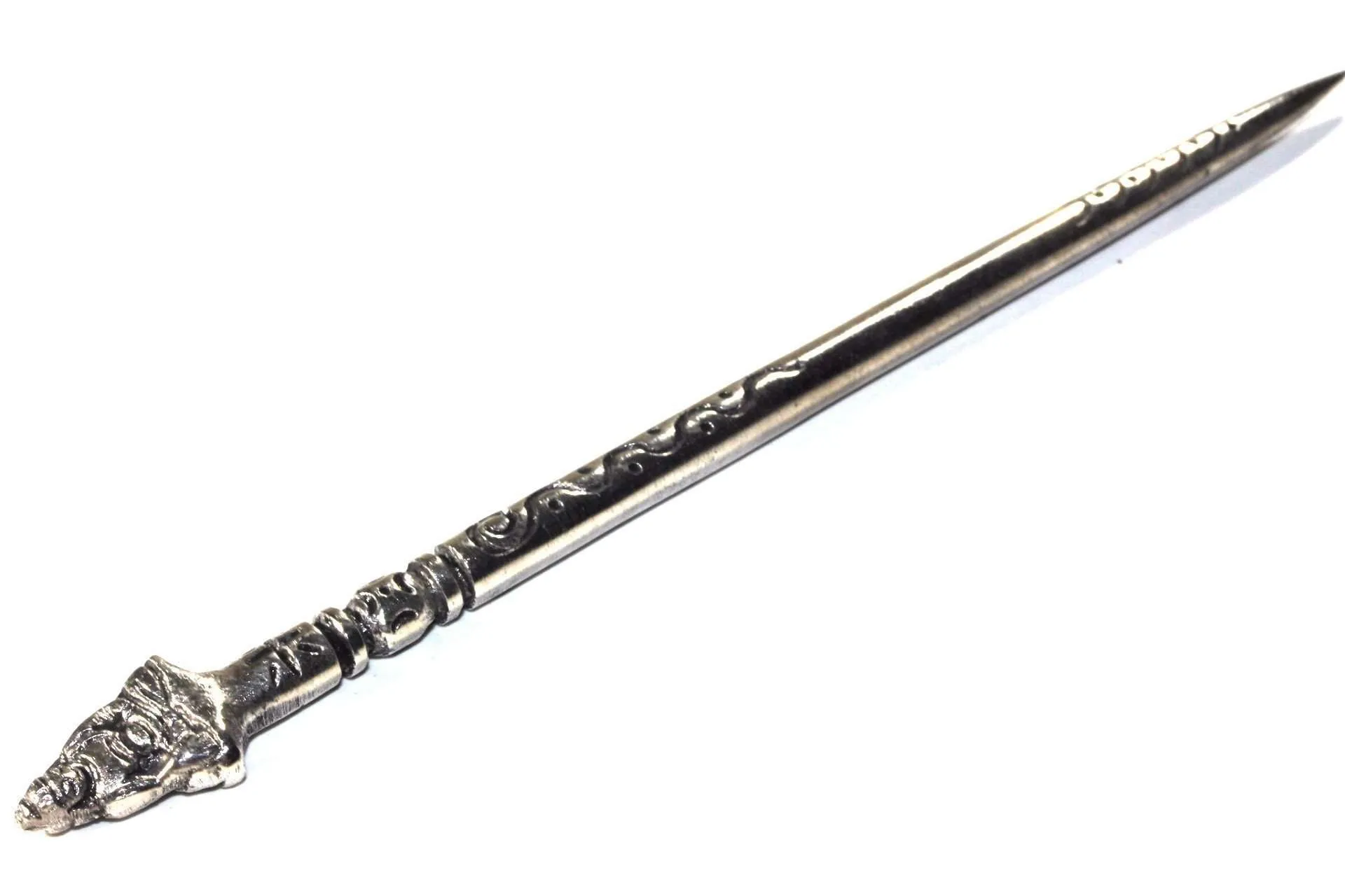 Silver Tone Buddha Head Hair Stick