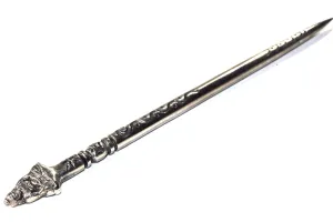Silver Tone Buddha Head Hair Stick