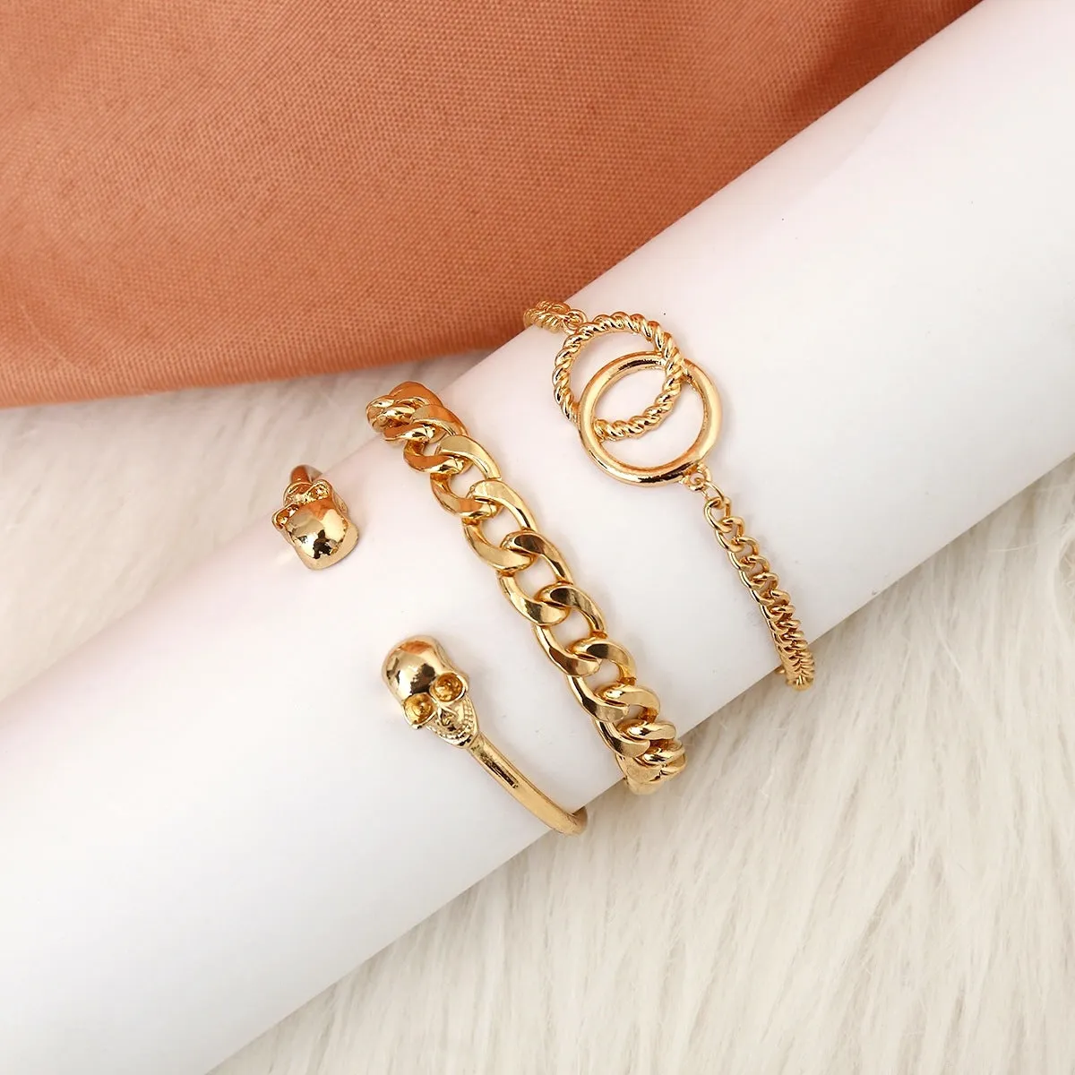 Simple creative skull punk metal chain wild bracelet ladies bracelet