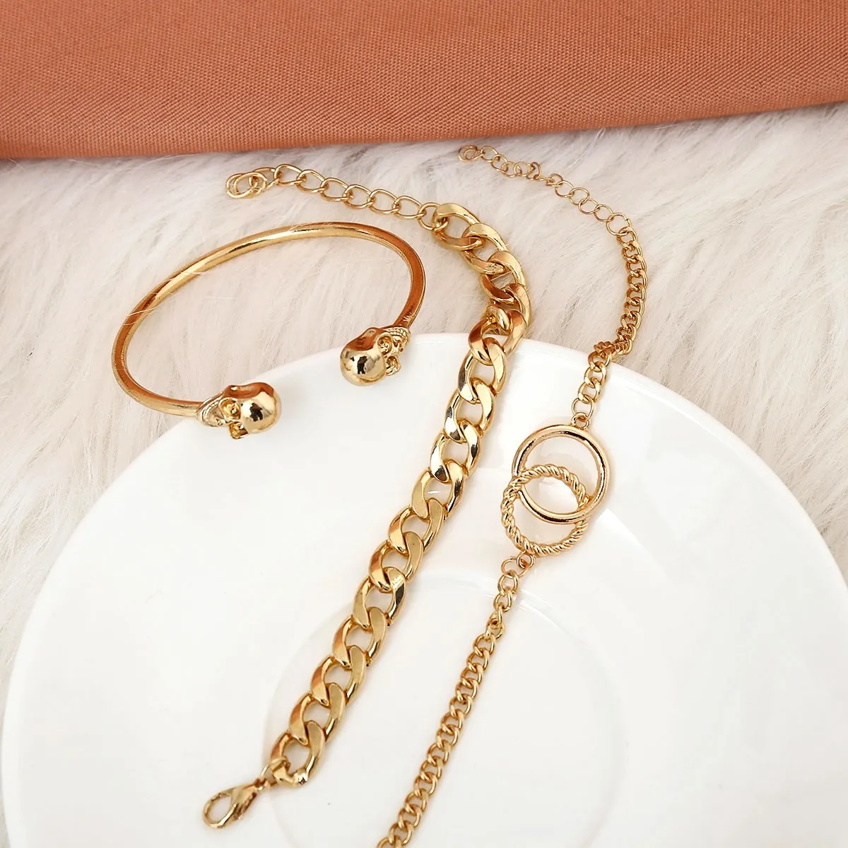 Simple creative skull punk metal chain wild bracelet ladies bracelet