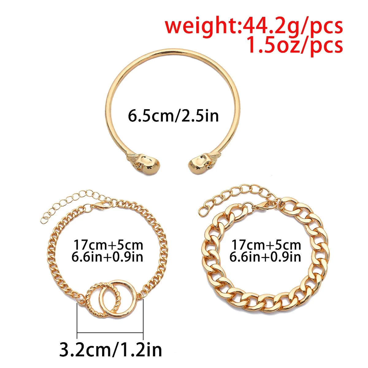 Simple creative skull punk metal chain wild bracelet ladies bracelet