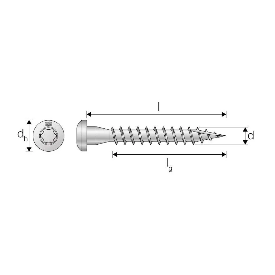 SIMPSON Strong-Tie ANKARSKRUV EFZ TX20 BANDAD QUIK DRIVE CSA 1500p