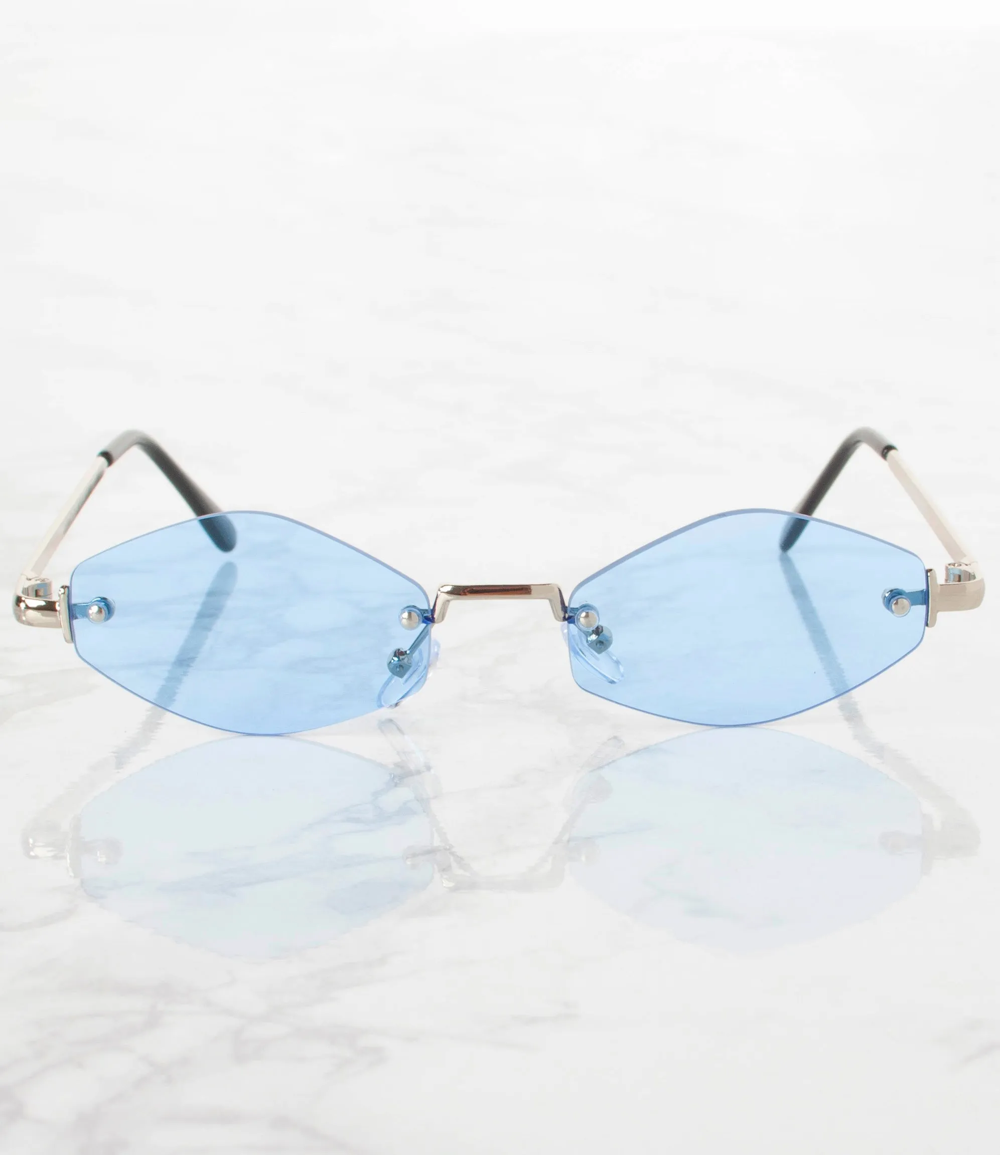 Single Color Sunglasses - M1630CP-BLUE - Pack of 6 - $3.50/piece