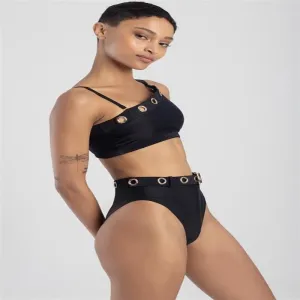 Sissyboy Ladies One Shoulder Bikini Top Black