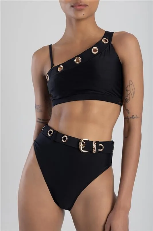 Sissyboy Ladies One Shoulder Bikini Top Black