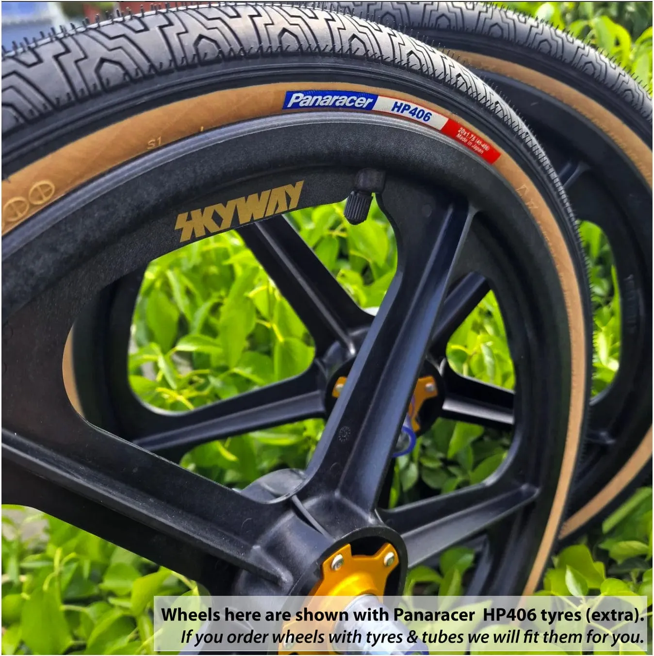 Skyway Graphite Tuff II Gold Alloy Flange Wheels 20 Inch Pair Front and Rear