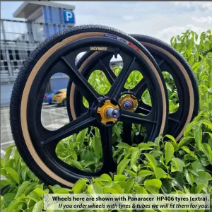 Skyway Graphite Tuff II Gold Alloy Flange Wheels 20 Inch Pair Front and Rear