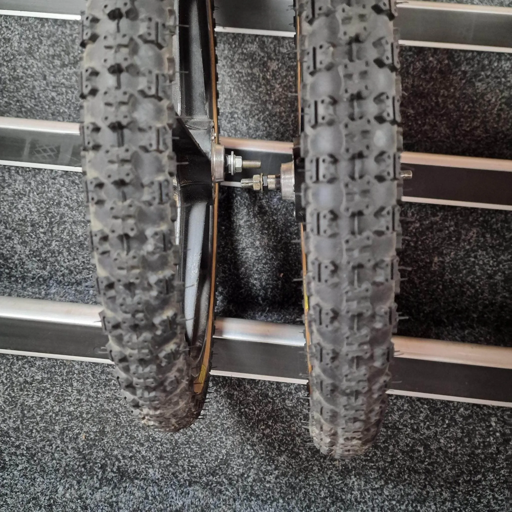 Skyway Tuff II Alloy Flanged Wheels Pair Black with Comp III Tyres Used