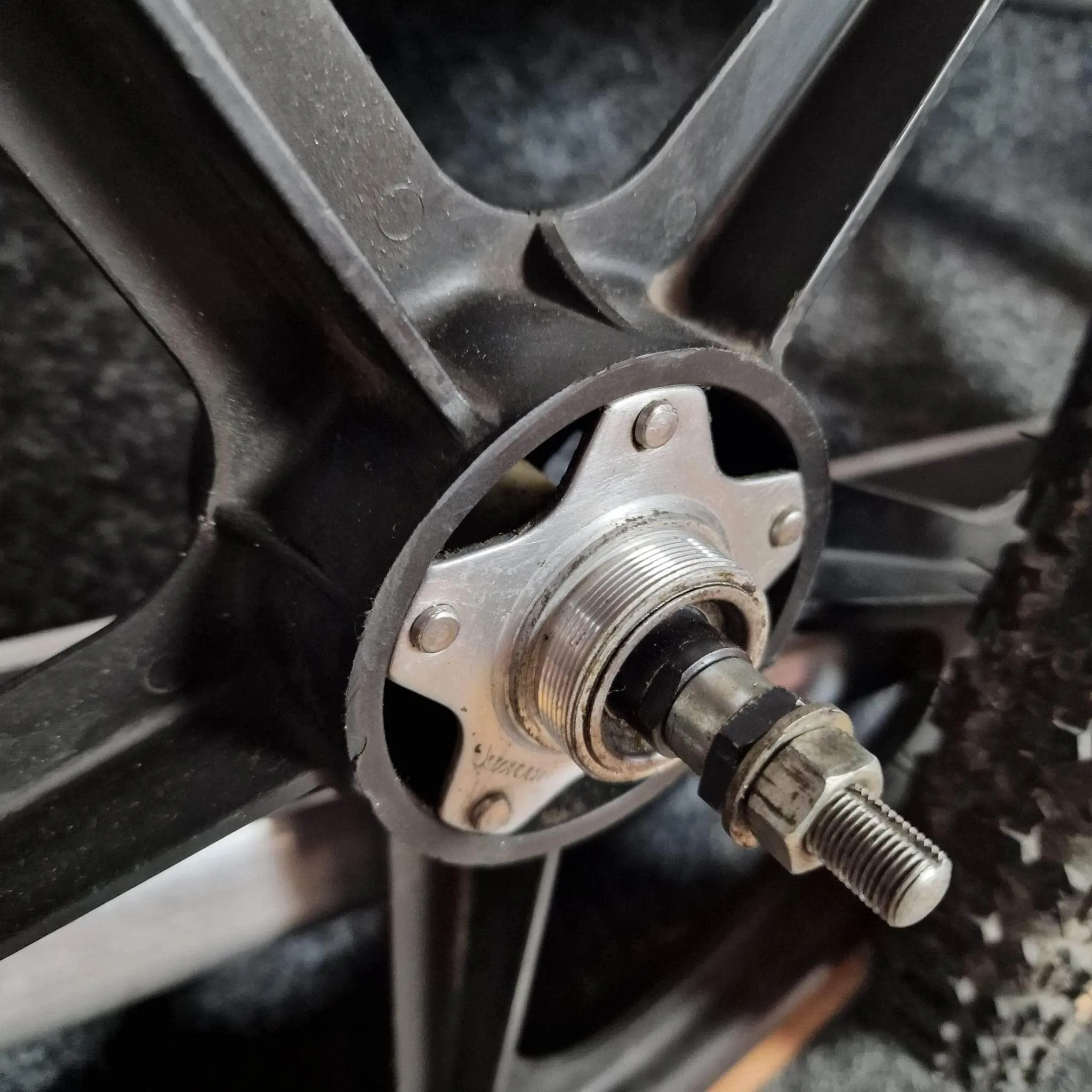 Skyway Tuff II Alloy Flanged Wheels Pair Black with Comp III Tyres Used