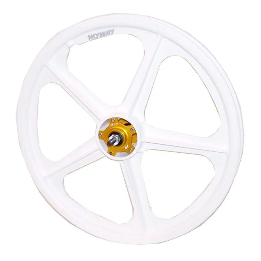Skyway Tuff II Mag Gold Alloy Flange Wheels 20 Inch Pair Front and Rear