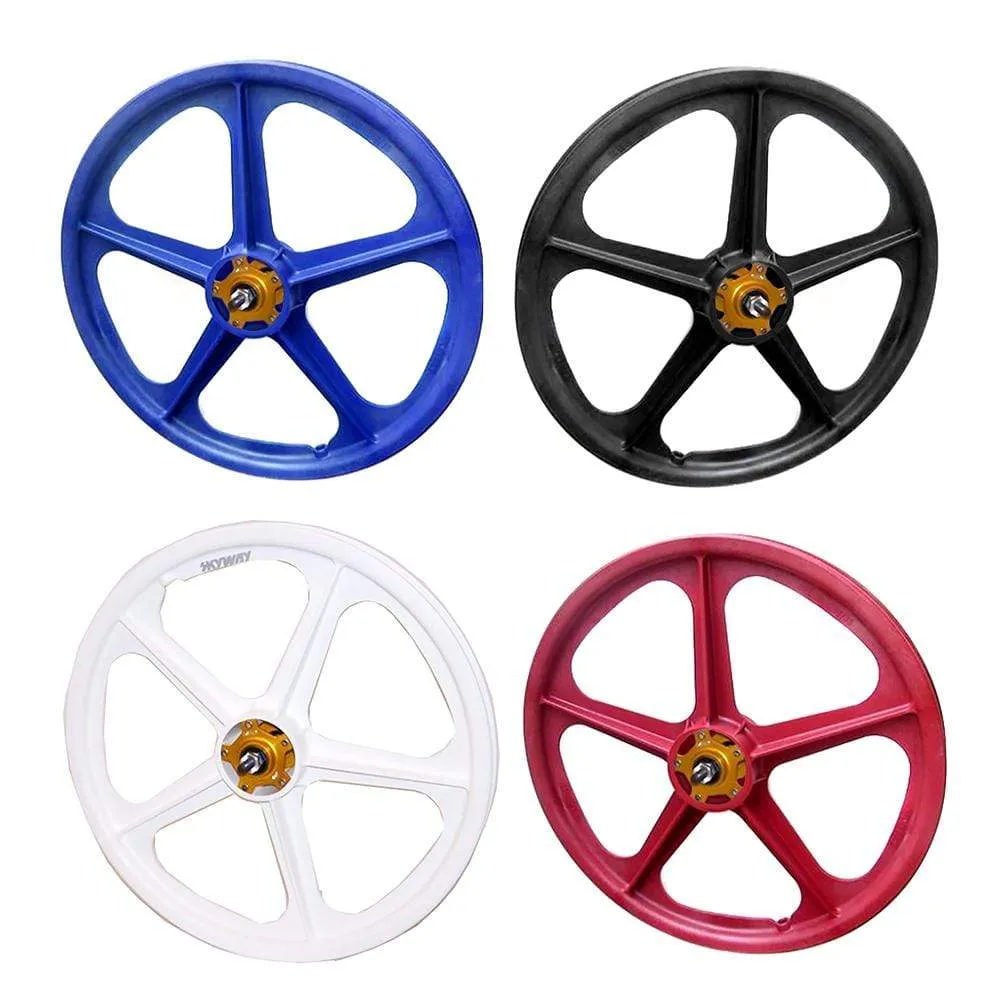 Skyway Tuff II Mag Gold Alloy Flange Wheels 20 Inch Pair Front and Rear