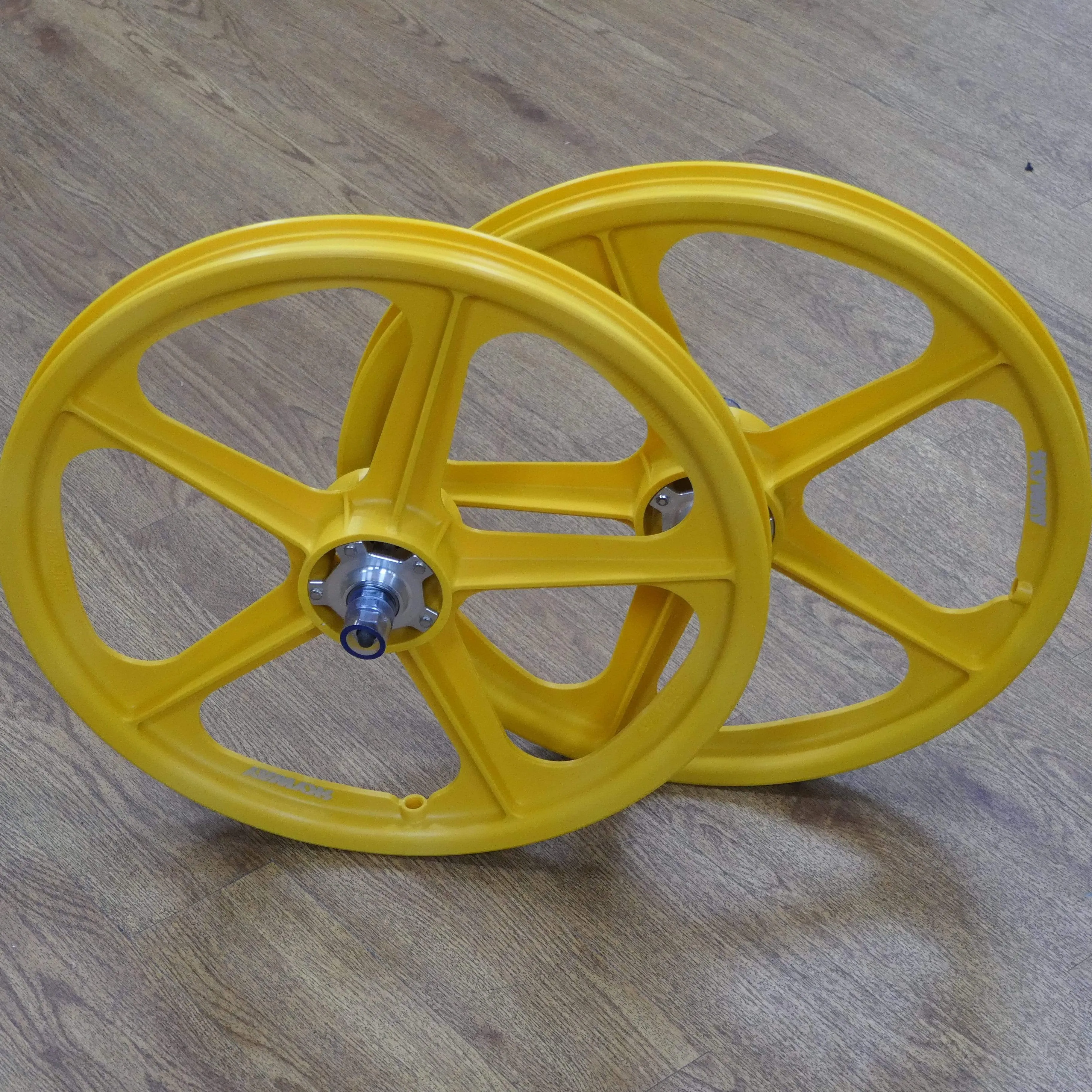 Skyway Tuff II Mag Silver Alloy Flange Wheels 20 Inch Pair Front and Rear
