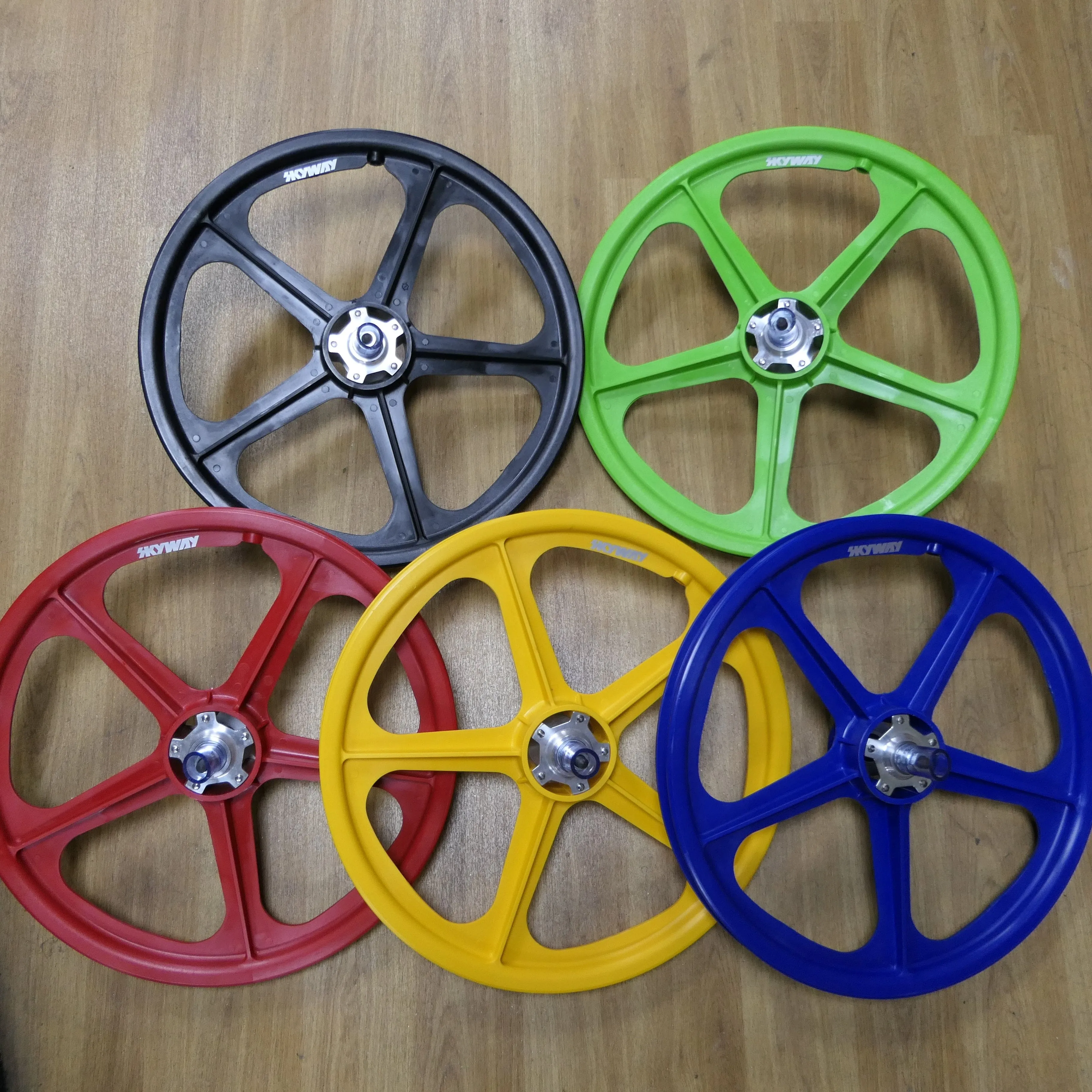 Skyway Tuff II Mag Silver Alloy Flange Wheels 20 Inch Pair Front and Rear