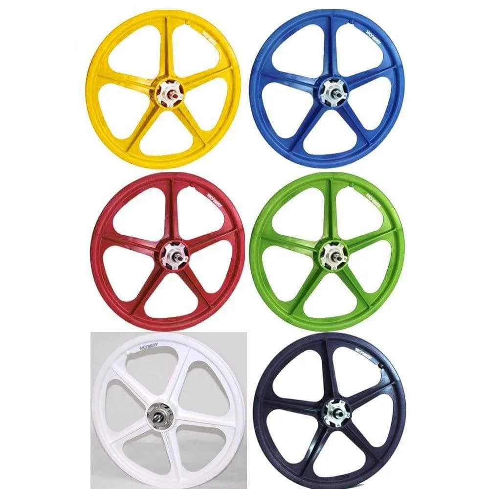 Skyway Tuff II Mag Silver Alloy Flange Wheels 20 Inch Pair Front and Rear