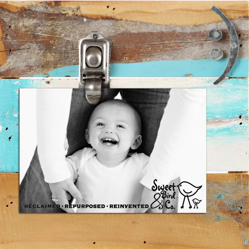 Smiley Face / 8x8 Reclaimed Wood Framed Wall Art