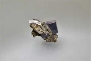 SOLD Galena on Marcasite after Anhydrite, Sweetwater Mine, Viburnum Trend, Missouri, Collected c. 1980's, Ralph Campbell Collection, Miniature 3.0 x 3.5 x 5.0 cm, $50. Online 10/4.
