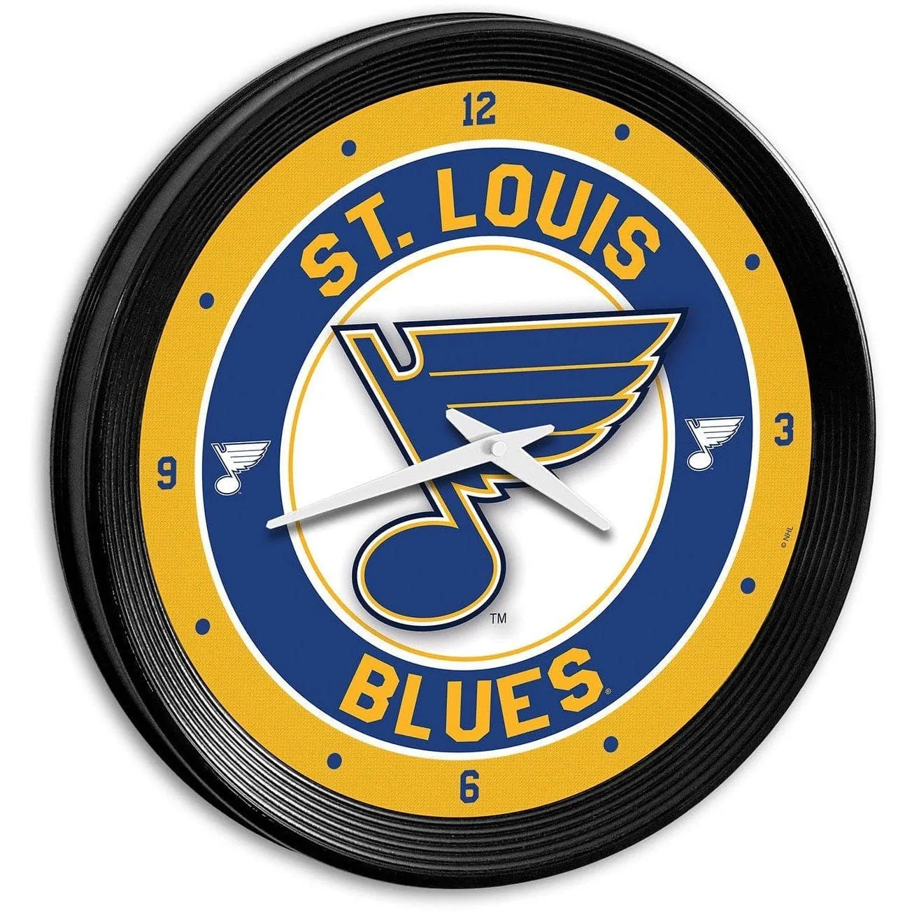 St. Louis Blues: Ribbed Frame Wall Clock