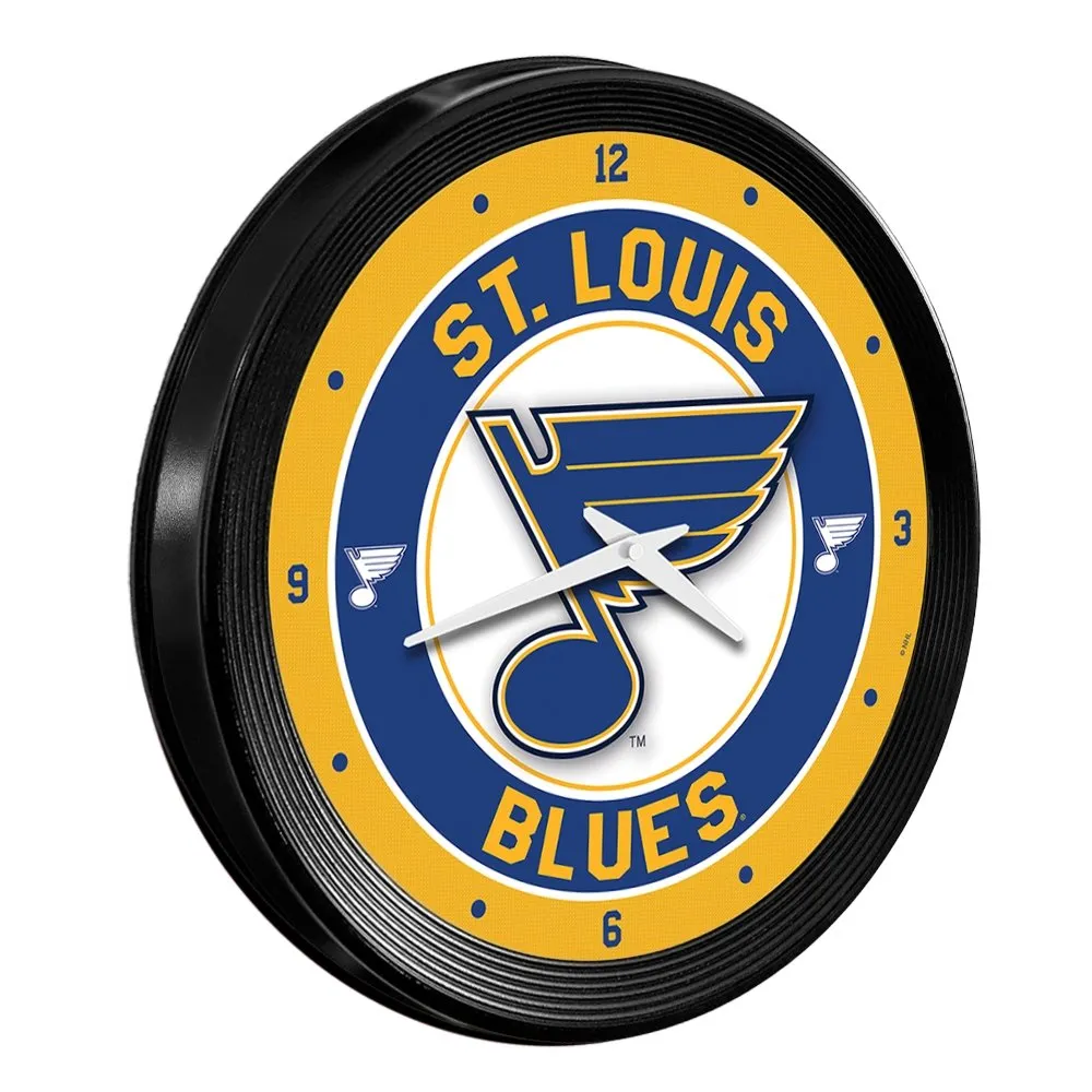 St. Louis Blues: Ribbed Frame Wall Clock