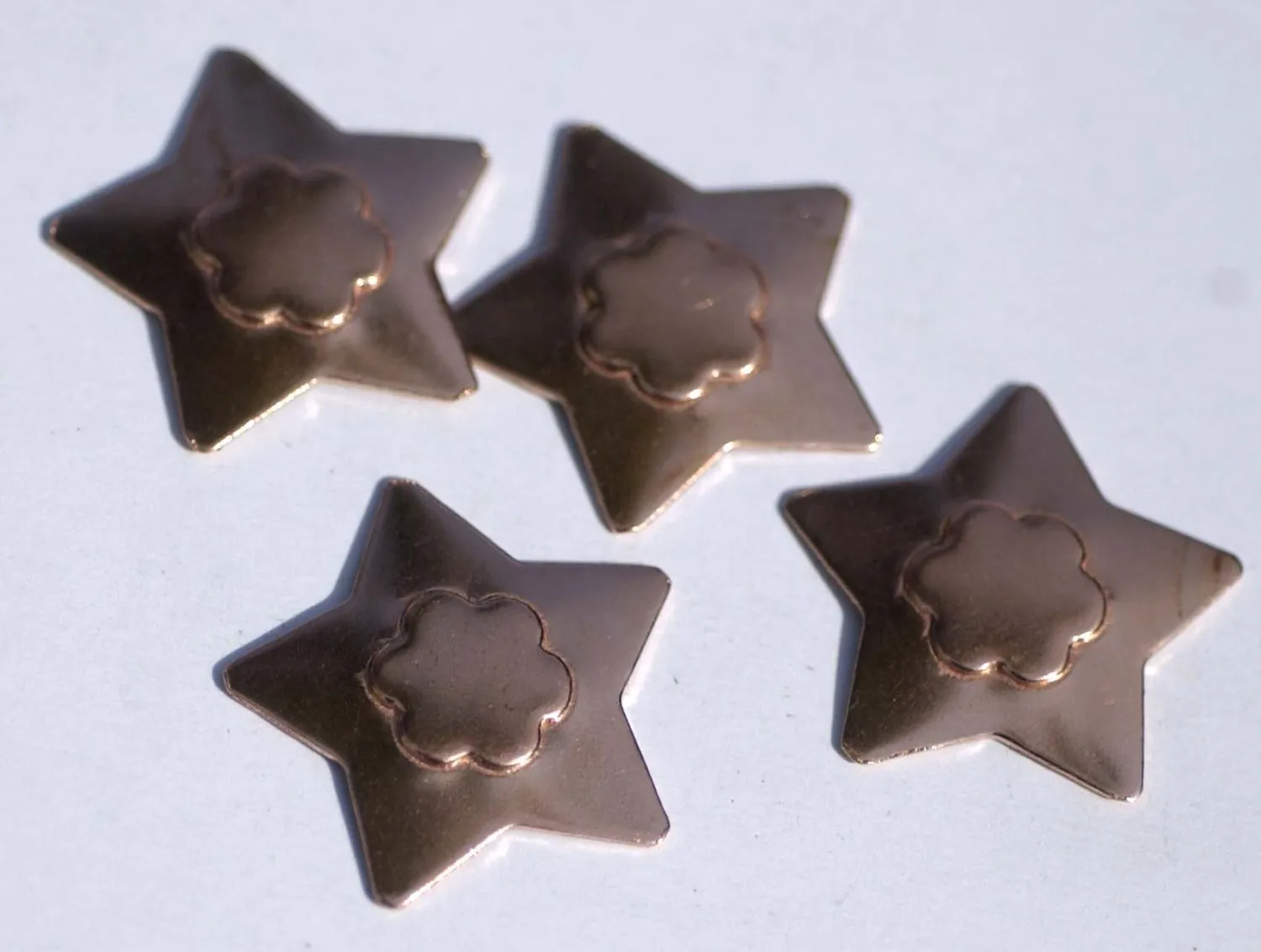 Star shaped Flower Embossed Blank Cutout for Jewelry Making metal blanks