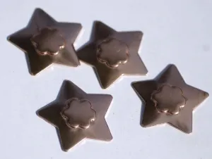 Star shaped Flower Embossed Blank Cutout for Jewelry Making metal blanks