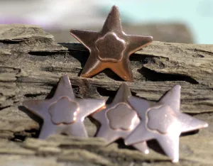 Star shapes with Flower Embossed on Star Blank Cutout for Enameling Stamping Texturing Metalworking Jewelry Making Blanks