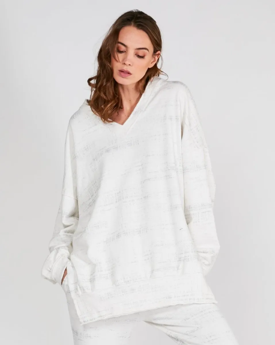 Static V Neck Raw Edge Sweatshirt
