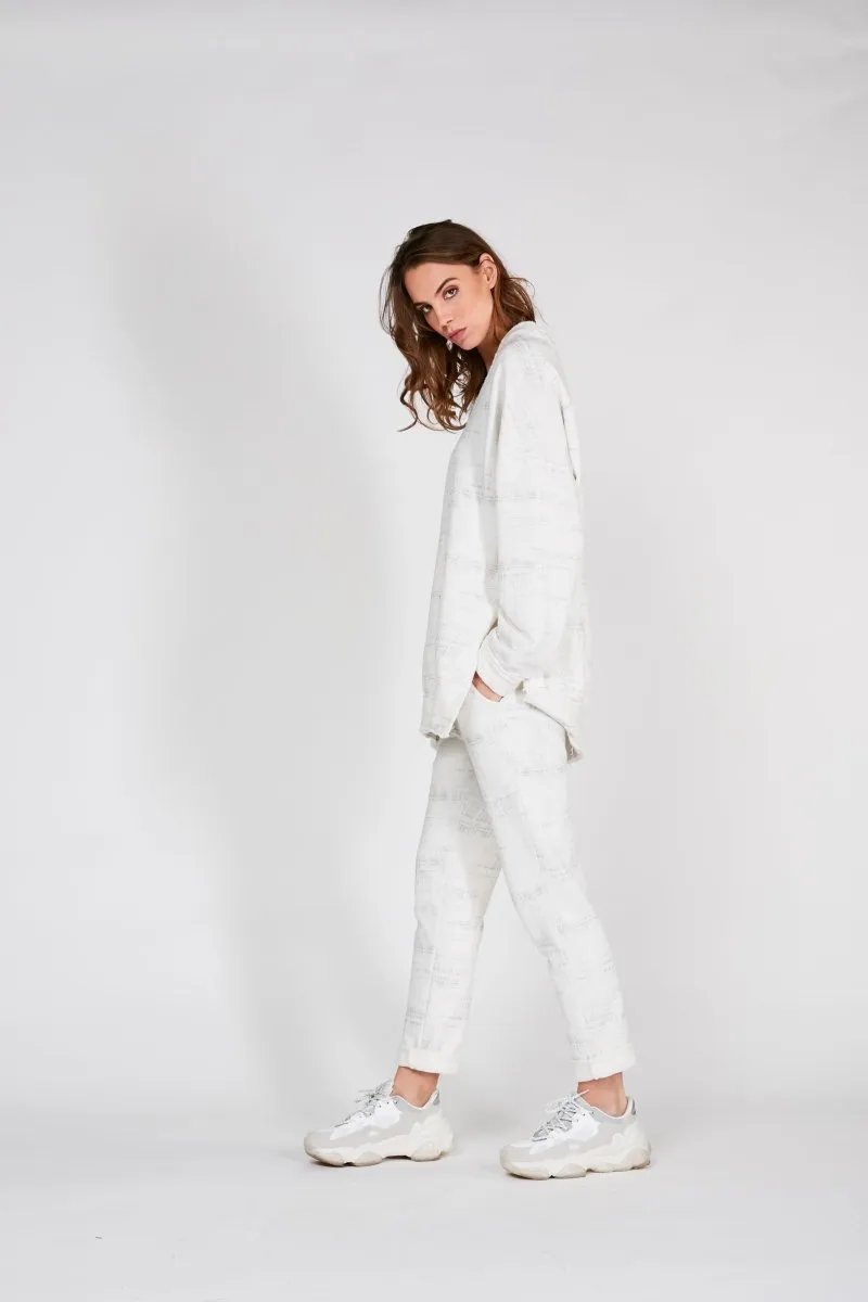 Static V Neck Raw Edge Sweatshirt