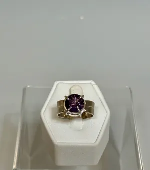 STERLING SILVER AMETHYST PRONG RING MS230