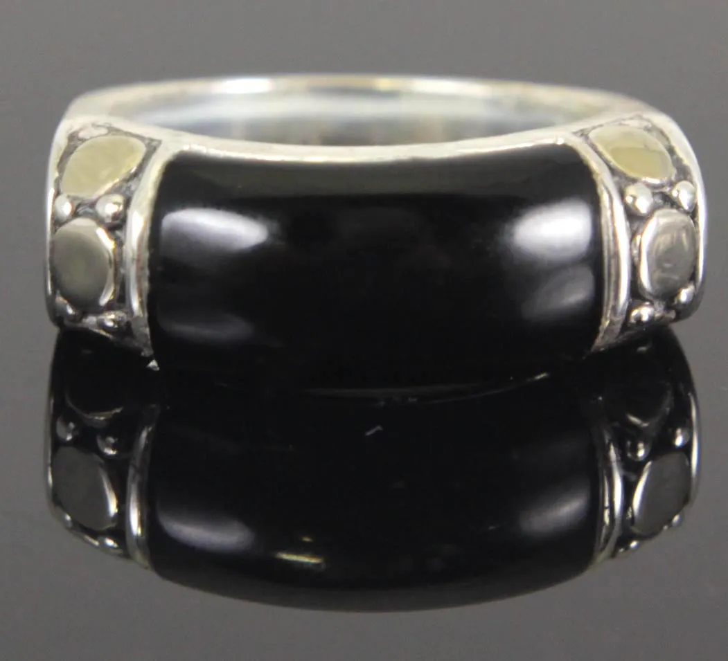 Sterling Silver Onyx Ring Size 7